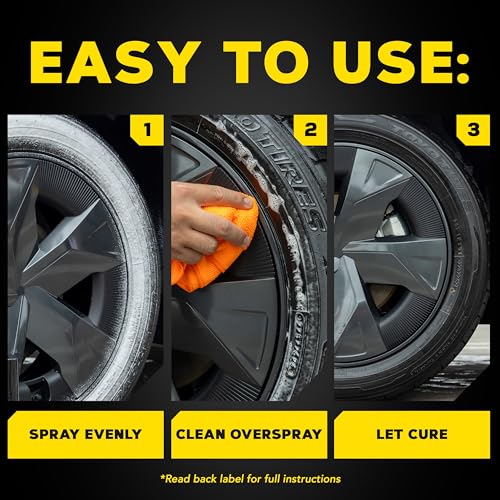 Meguiar's Hot Shine Tire Foam - High Goss Tire Shine that Cleans, Shines, and Protects in One, Deep, Black Shine with Conditioners and UV Protection to Help Keep Tires Looking Like New, 19 Oz Aerosol - Image 6