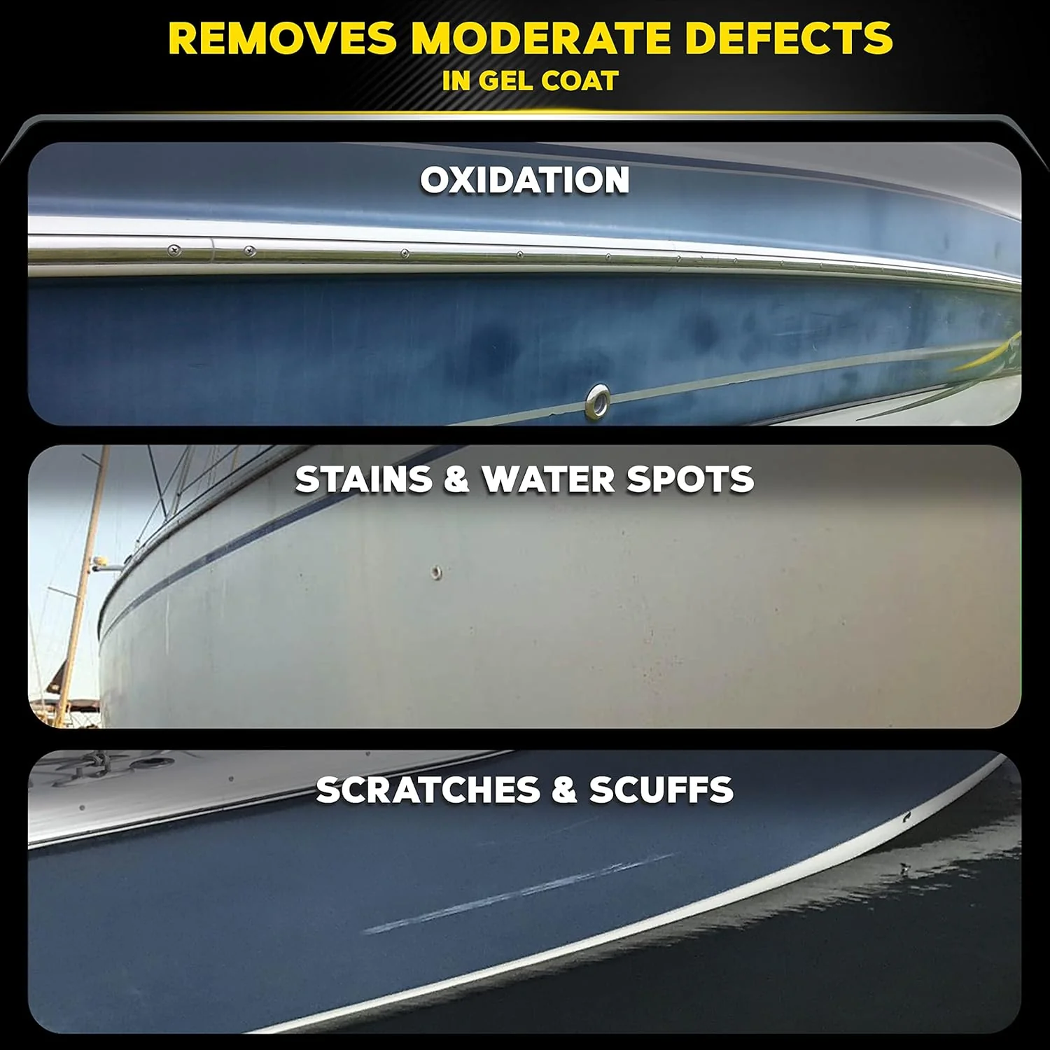 Meguiar's M4916 Marine/RV Heavy Duty Oxidation Remover, Oxidation, Water Spot, Stain, and Boat Scratch Remover for Vehicles with Gel Coat and Fiberglass Surfaces, 16 Oz - Packaging May Vary - Image 4