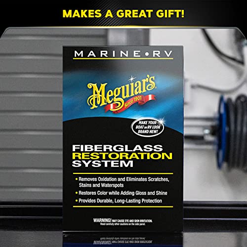 Meguiar's M4965 Marine/RV Fiberglass Restoration System, 3-Piece Marine Fiberglass Repair Kit Featuring Oxidation Remover for Boat Care Plus Boat Polish and Wax - Image 7
