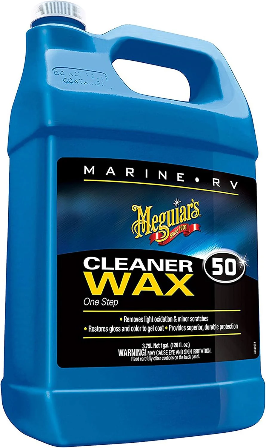 Meguiar's M5001 Marine/RV One Step Cleaner Wax, Easy-to-Use Marine Wax for Boats and RVs That Removes Light Defects, Restores Color Brilliance, and Protects the Surface, 1 Gallon Bottle - Image 3