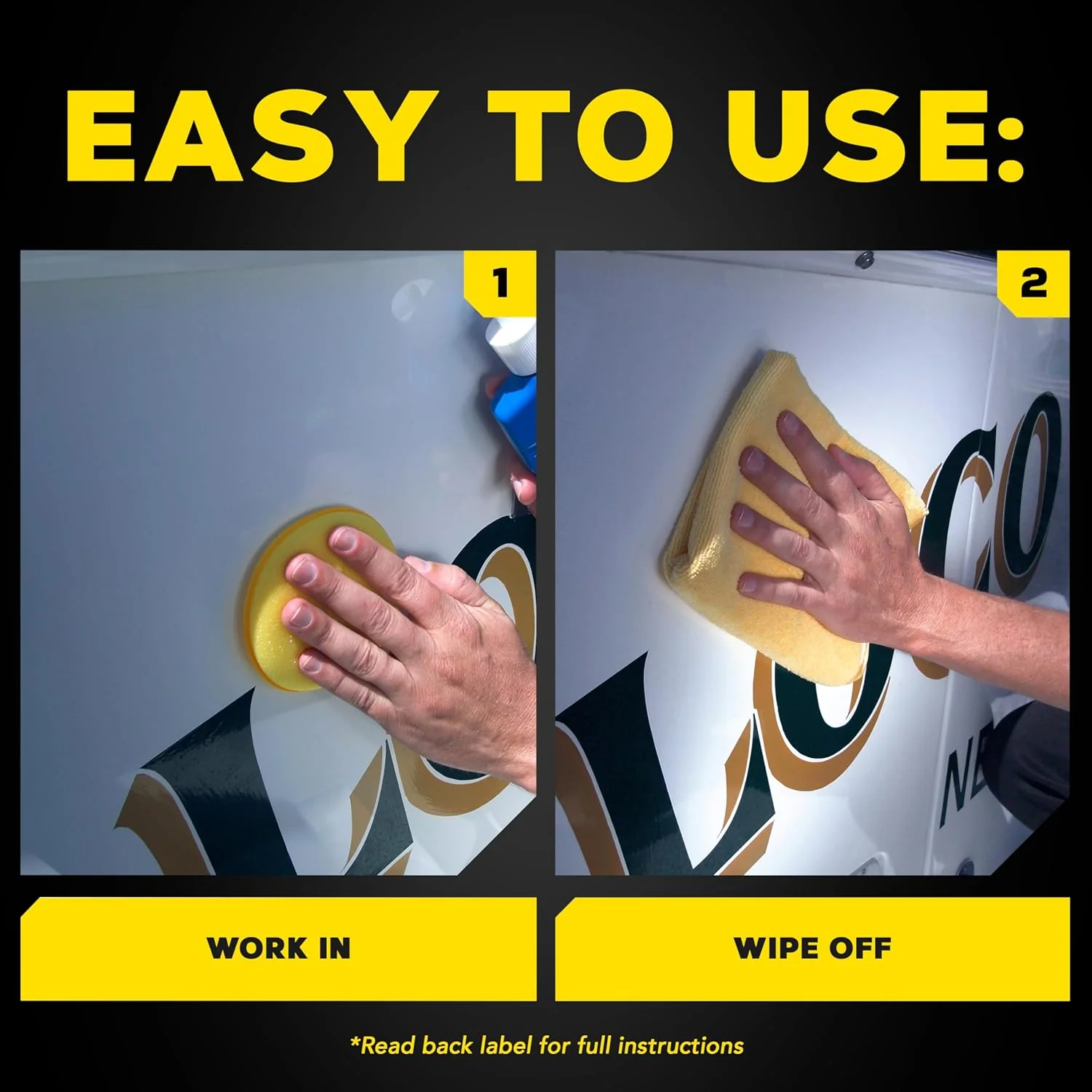 Meguiar's M5001 Marine/RV One Step Cleaner Wax, Easy-to-Use Marine Wax for Boats and RVs That Removes Light Defects, Restores Color Brilliance, and Protects the Surface, 1 Gallon Bottle - Image 9