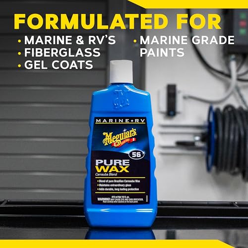 Meguiar's M5616 Marine/RV Pure Wax Carnauba Blend, Long-Lasting Liquid Wax for Protecting Gel Coat, Fiberglass, and Painted Marine/RV Finishes, 16 Oz Bottle - Image 10