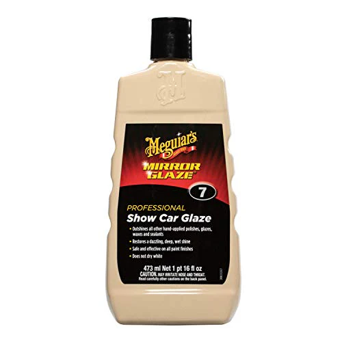 Meguiar's M716 Mirror Glaze Show Car Glaze, Exceptional Polish Restores a Deep Wet Shine - 16 Oz Bottle