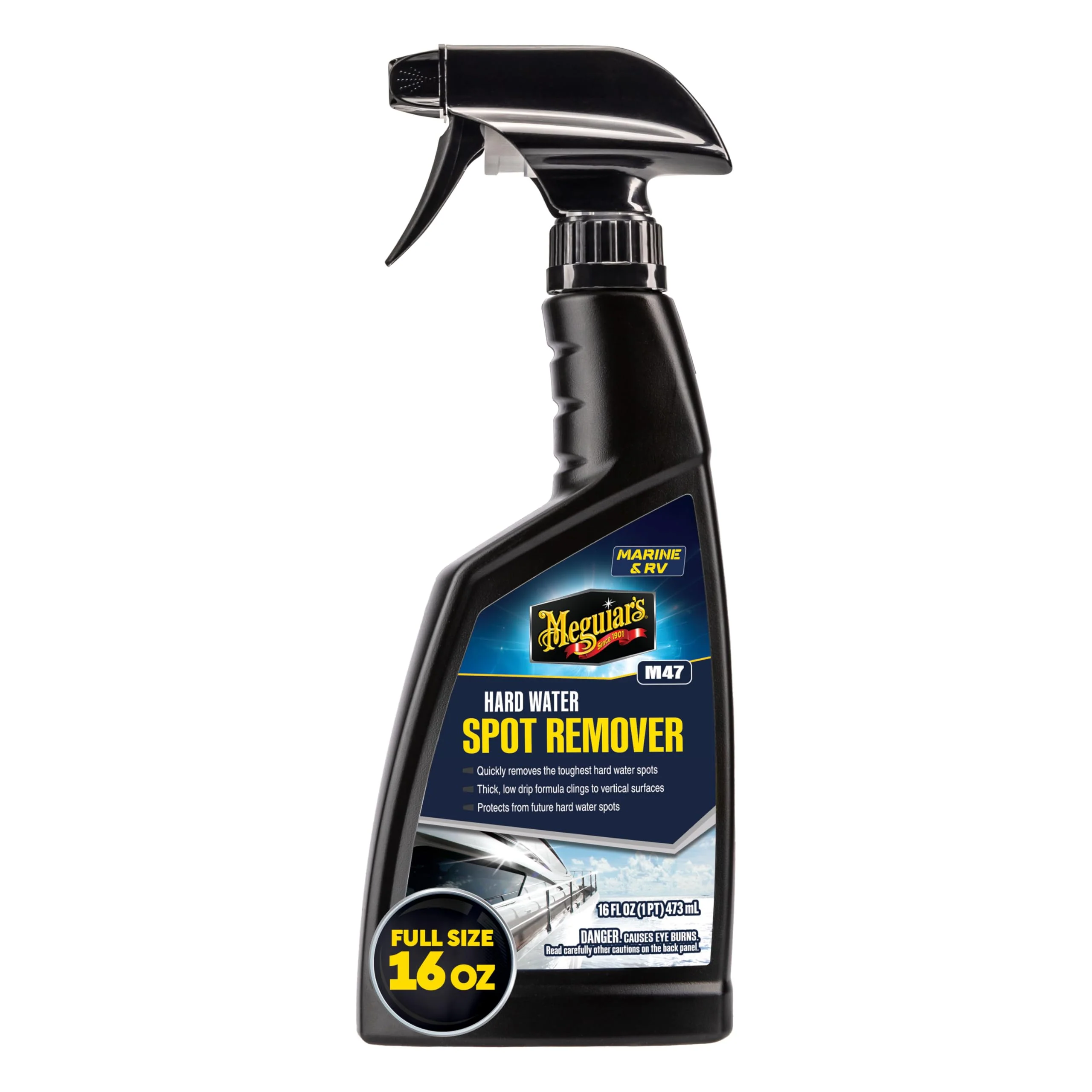 Meguiar's Marine/RV Hard Water Spot Remover M4716 - Hard Water Spot Remover For Boats and for RVs That's Easy to Use Spray - For RV and Boat Detailing - Remove Water Spots and Add Protection, 16 Oz