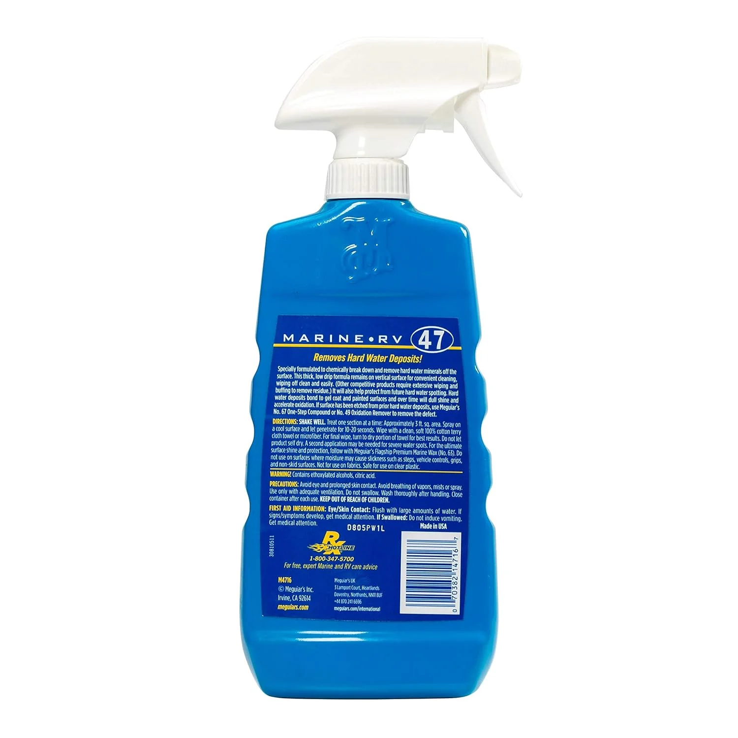 Meguiar's Marine/RV Hard Water Spot Remover M4716 - Hard Water Spot Remover For Boats and for RVs That's Easy to Use Spray - For RV and Boat Detailing - Remove Water Spots and Add Protection, 16 Oz - Image 4