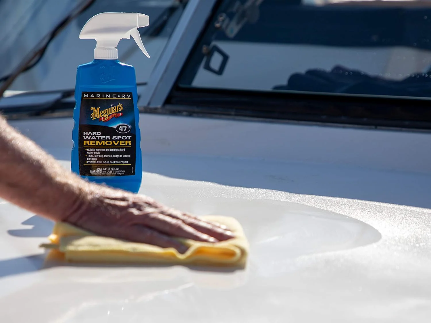Meguiar's Marine/RV Hard Water Spot Remover M4716 - Hard Water Spot Remover For Boats and for RVs That's Easy to Use Spray - For RV and Boat Detailing - Remove Water Spots and Add Protection, 16 Oz - Image 8