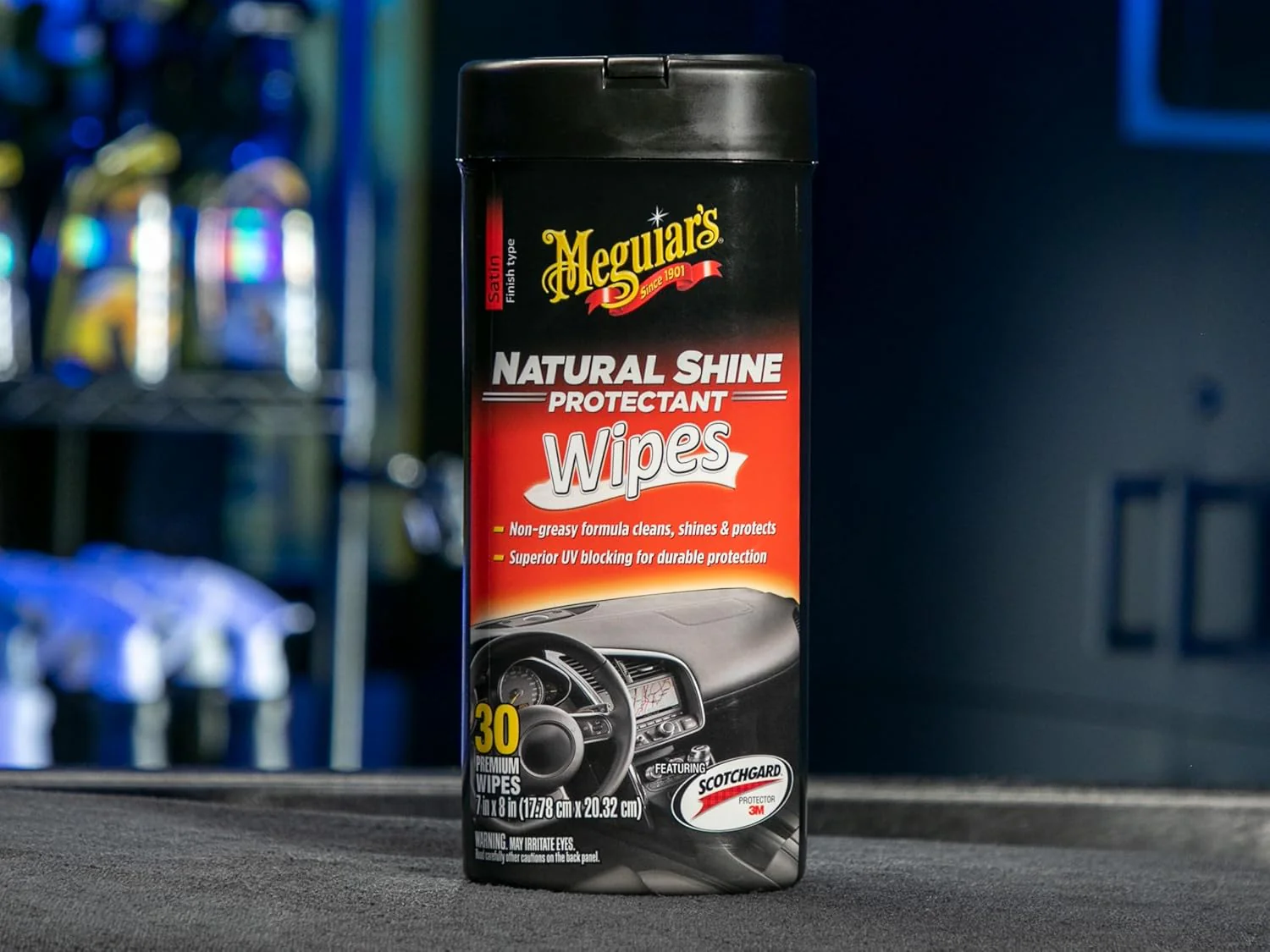 Meguiar's Natural Shine Protectant Wipes - 30 Full Size Car Care Wipes Clean and Protect Vinyl, Rubber, and Plastic Surfaces - Streak-Free Wipes with UV Protection and Leave a Satin, Non-Greasy Shine - Image 5