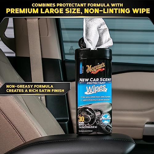 Meguiar's New Car Scent Protectant Wipes - Easy to Use Car Wipes that Protect and Freshen Your Car's Interior - Ideal for Car Detailing & Maintenance - 30 Ct - Image 5