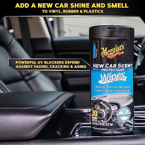 Meguiar's New Car Scent Protectant Wipes - Easy to Use Car Wipes that Protect and Freshen Your Car's Interior - Ideal for Car Detailing & Maintenance - 30 Ct - Image 6