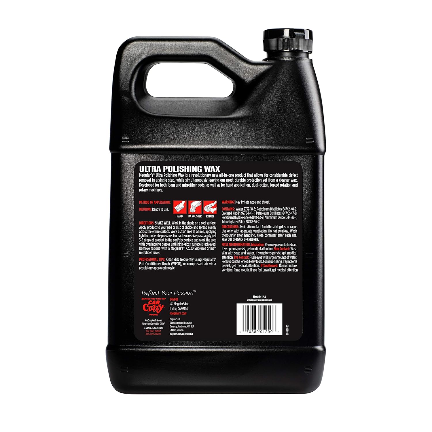 Meguiar's Professional Ultra Polishing Wax D16601 - Premium Scratch Removal, Car Polish, and Car Wax in One - One-Step Cleaner Wax that's Easy to Use - Restores Clarity and Shine, 128 Oz, 1 Gal - Image 4