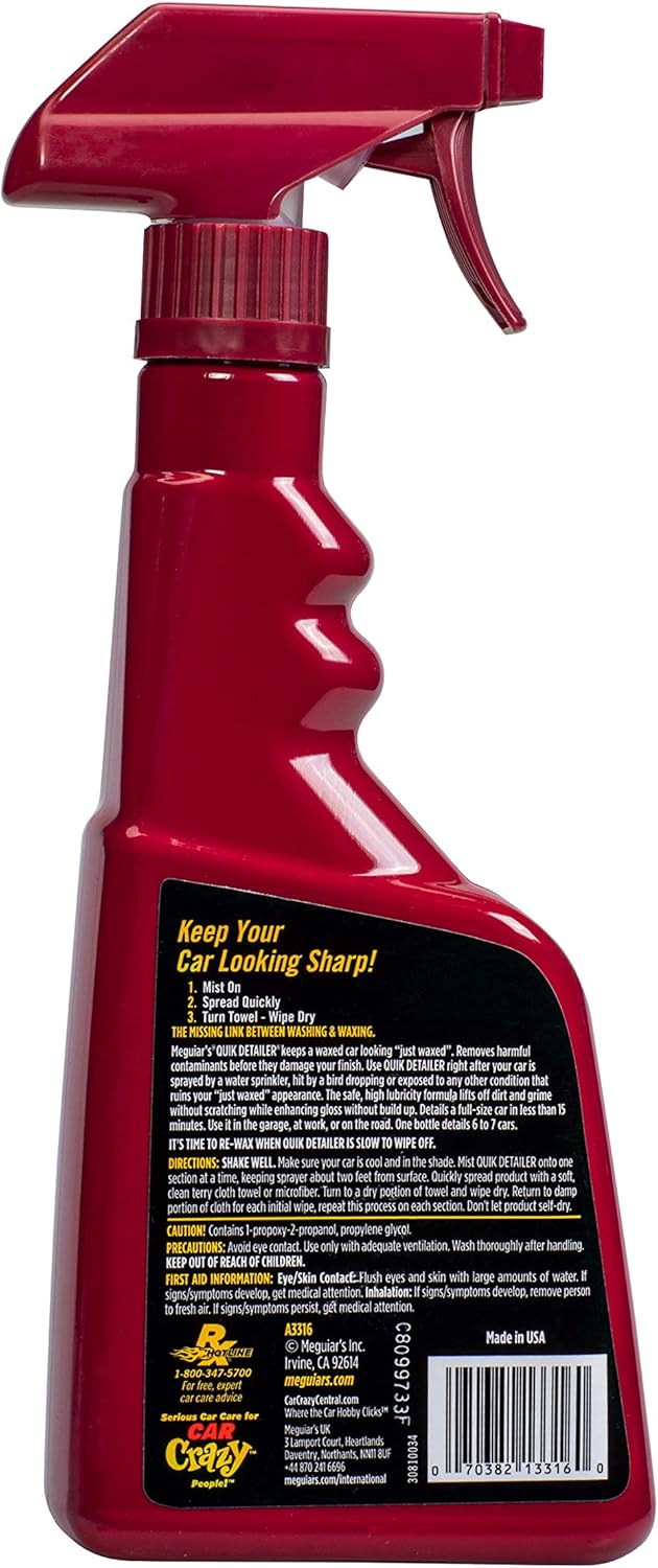 Meguiar's A3316 Quik Detailer Mist & Wipe, 16 oz, Spray - Image 2