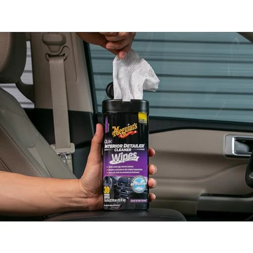 Meguiar's Quik Interior Detailer Wipes - This Non-Greasy Formula Cleans and Protects All Interior Surfaces - Easy Cleaning and Detailer, All Surface Car Wipe with UV Protection, 25 Wipes - Image 5