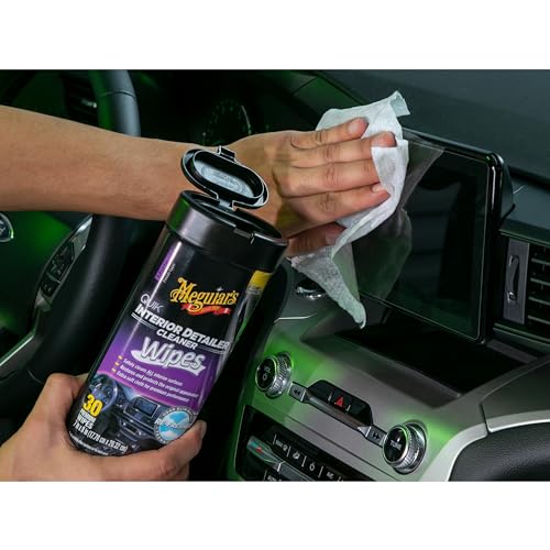 Meguiar's Quik Interior Detailer Wipes - This Non-Greasy Formula Cleans and Protects All Interior Surfaces - Easy Cleaning and Detailer, All Surface Car Wipe with UV Protection, 25 Wipes - Image 6