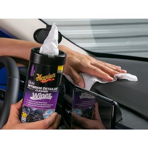 Meguiar's Quik Interior Detailer Wipes - This Non-Greasy Formula Cleans and Protects All Interior Surfaces - Easy Cleaning and Detailer, All Surface Car Wipe with UV Protection, 25 Wipes - Image 7