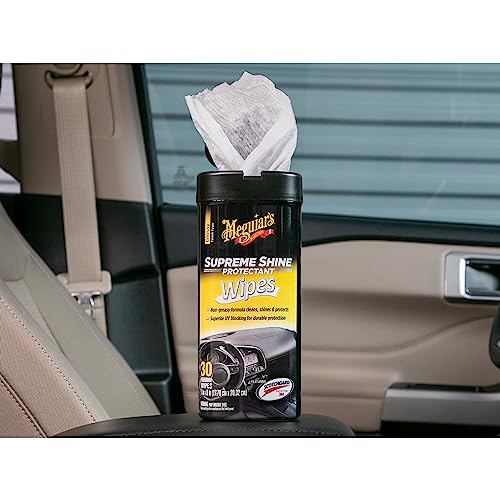 Meguiar's Supreme Shine Protectant Wipes - Convenient Protectant Wipes with UV Blocking for Durable Protection, Premium Car Wipe that Clean and Leave a Non-Greasy Glossy Shine, 30 Count - Image 3