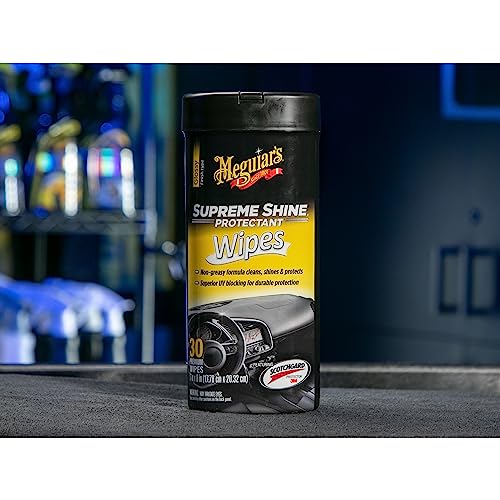Meguiar's Supreme Shine Protectant Wipes - Convenient Protectant Wipes with UV Blocking for Durable Protection, Premium Car Wipe that Clean and Leave a Non-Greasy Glossy Shine, 30 Count - Image 4