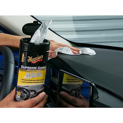 Meguiar's Supreme Shine Protectant Wipes - Convenient Protectant Wipes with UV Blocking for Durable Protection, Premium Car Wipe that Clean and Leave a Non-Greasy Glossy Shine, 30 Count - Image 5