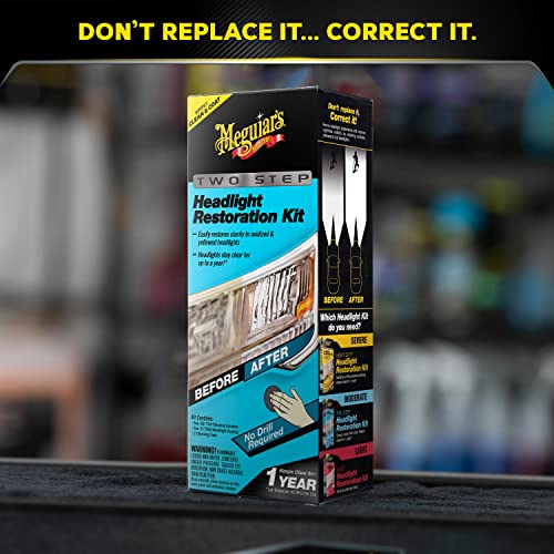 Meguiar's Two Step Headlight Restoration Kit, Headlight Cleaner Restores Clear Car Plastic and Protects from Re-Oxidation, Includes Headlight Coating and Cleaning Solution - 4 Count (1 Pack) - Image 6