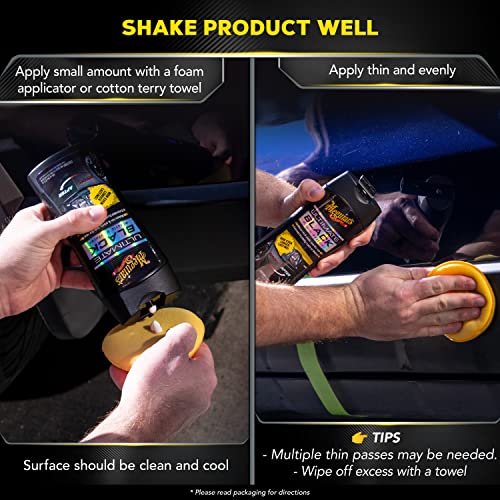 Meguiar's Ultimate Black Plastic Restorer - Enhance Faded Trim with Long-Lasting UV Protection - 12 Oz Bottle - Image 4