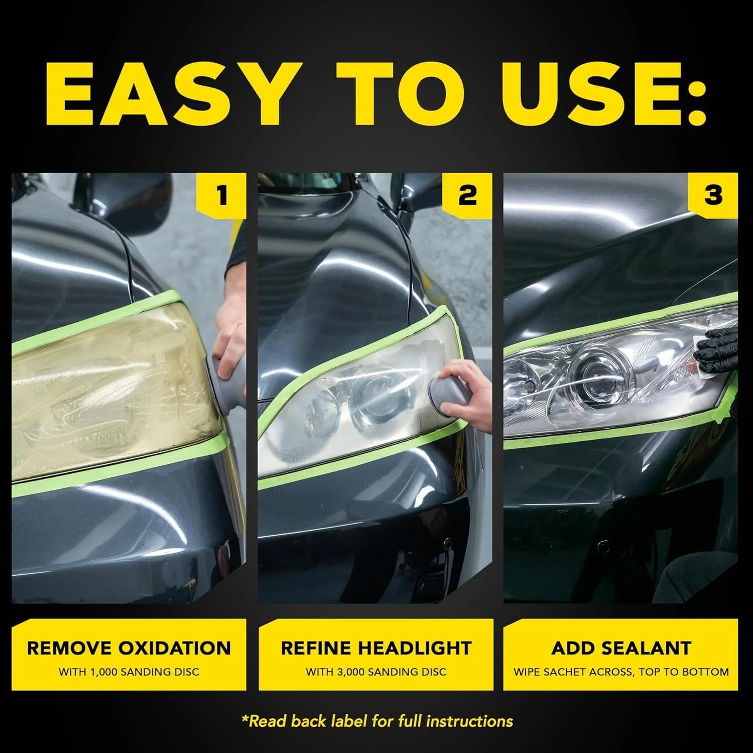 Meguiar's Ultimate Headlight Restoration Kit - The Perfect Headlight Repair Kit to Remove Yellowing and Cloudiness from Headlights - Easy to Use and Seals Headlights with 18 Plus Months of Protection - Image 7