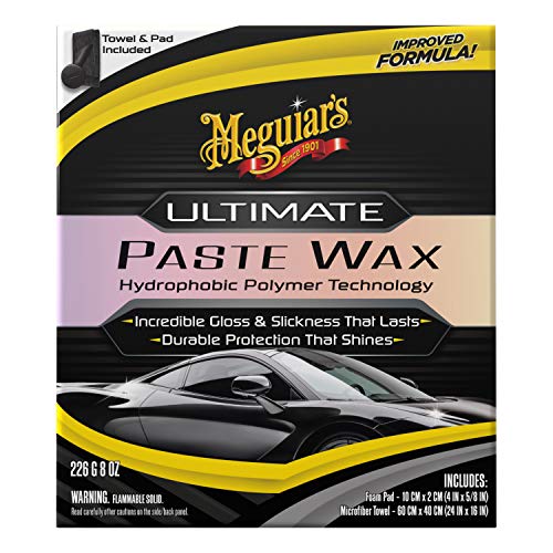 Meguiar's Ultimate Paste Wax - Premium Car Wax for a Deep, Reflective Shine Gloss with Long-Lasting Protection - Easy to Apply and Remove, Microfiber Towel and Applicator Included, 8 Oz Paste - Image 2