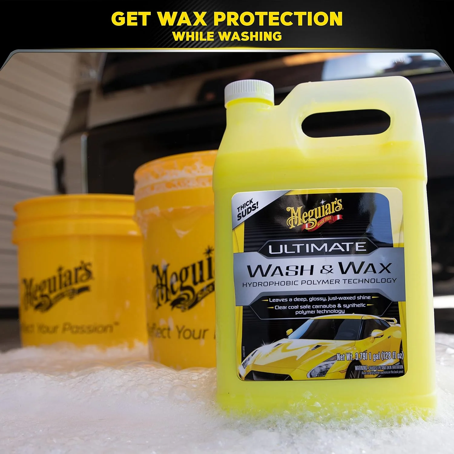 Meguiar's G17701 Ultimate Wash and Wax, Car Wash and Wax Cleans and Shines in One Step, 1 Gallon - Image 2