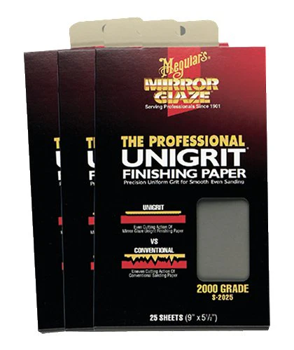 Meguiar's Unigrit Finishing Paper - 1,500 Grit - Pro Wet/Dry Sandpaper, Fast and Even Cutting Action with Smooth Sanding Pattern That Eliminates The Risk of Deep, Uneven Sanding Scratches, 25 Sheets - Image 2