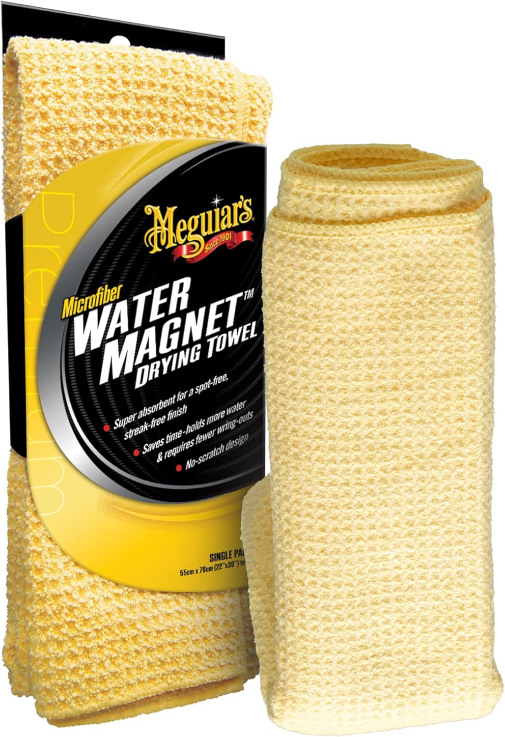 Meguiar's Water Magnet Microfiber Drying Towel, Premium Car Wash Microfiber Towel That�s Super Plush, Water Absorbent & Scratch-Free Big Microfiber Towels for Cars, 1 Pack - Image 2