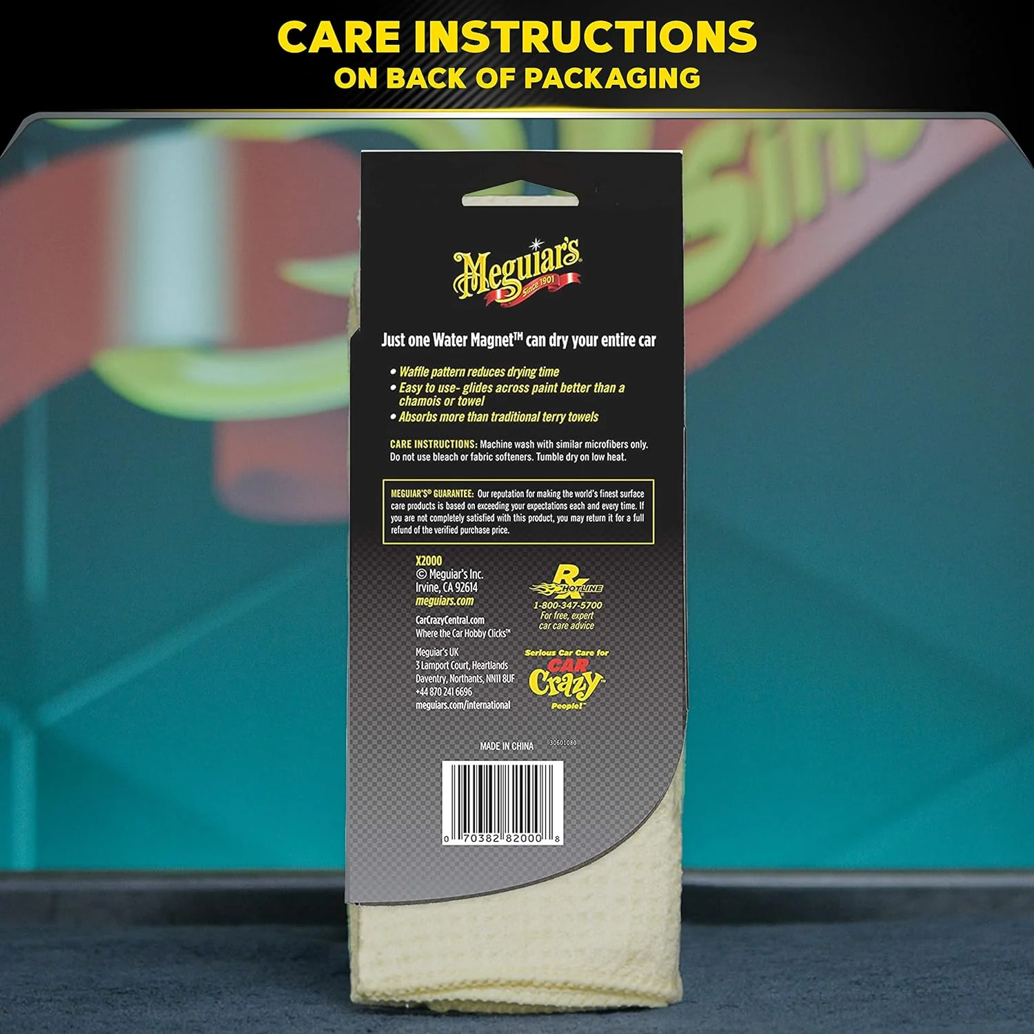 Meguiar's Water Magnet Microfiber Drying Towel, Premium Car Wash Microfiber Towel That�s Super Plush, Water Absorbent & Scratch-Free Big Microfiber Towels for Cars, 1 Pack - Image 8