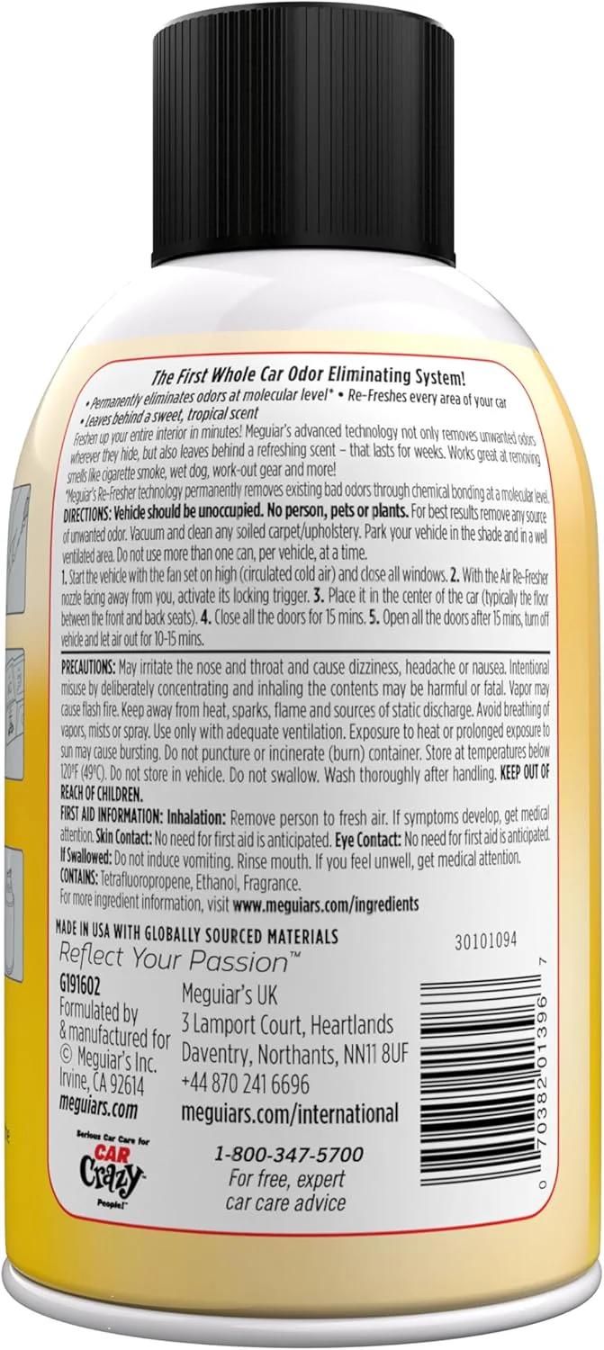 Meguiar's G191602 Whole Car Air Re-Fresher Odor Eliminator, Pina Colada Scent, 2 Oz - Image 2
