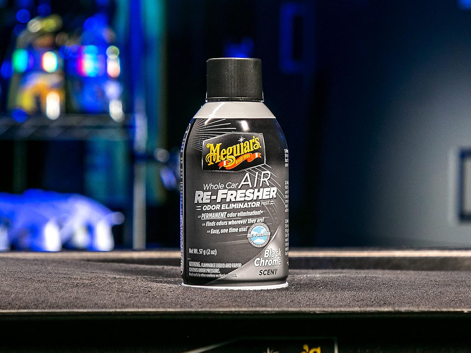 Meguiar's Whole Car Air Refresher, Car Odor Eliminator Spray Permanently Eliminates Unwanted Vehicle Odors Throughout Your Interior, Black Chrome Scent, 2 Oz Aerosol Canister - Image 5