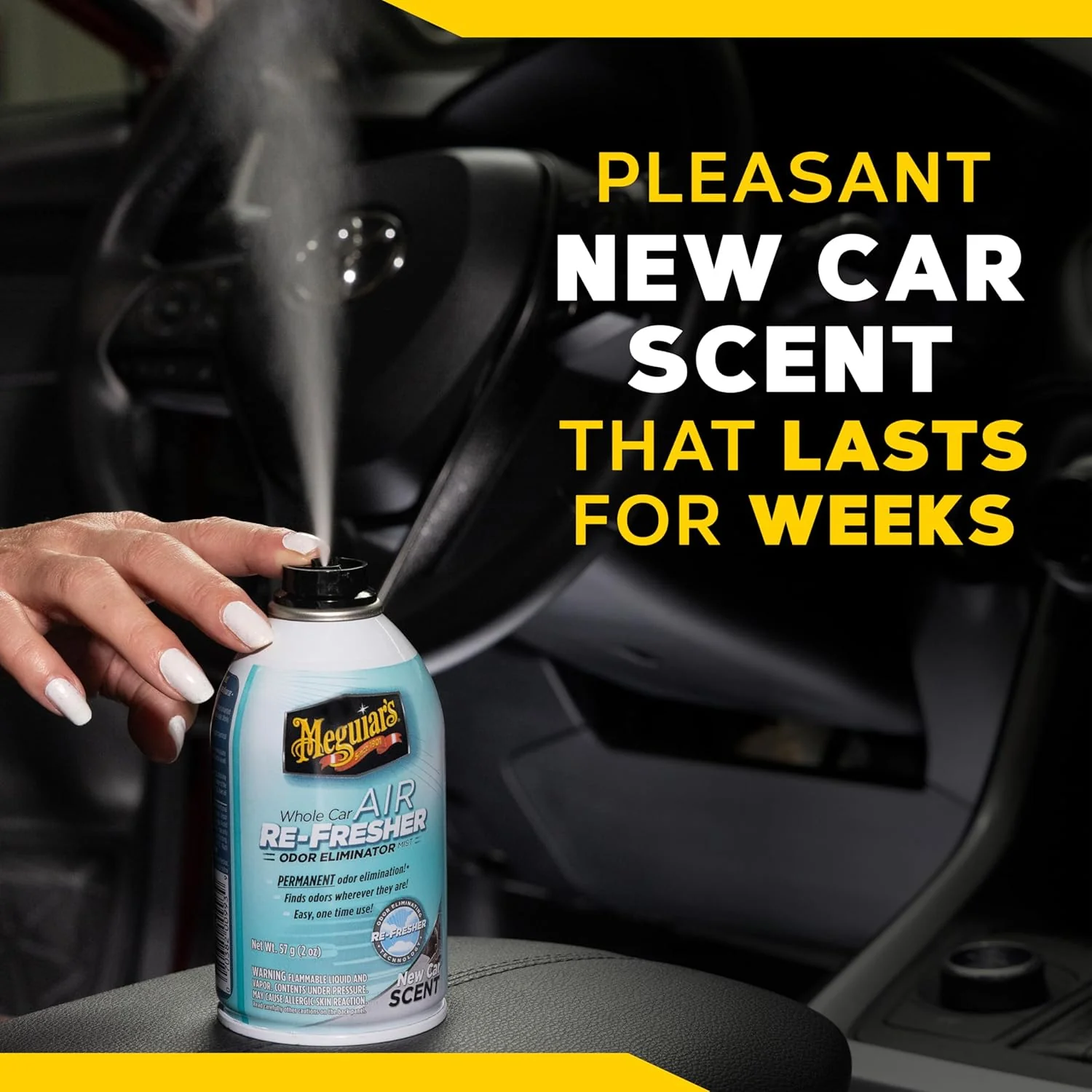 Meguiar's G16402 Whole Car Air Refresher, Odor Eliminator Spray Eliminates Strong Vehicle Odors, New Car Scent, 2 oz Spray Bottle (Pack of 3) - Image 7