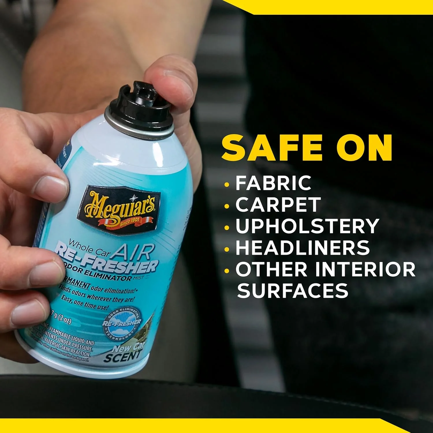 Meguiar's G16402 Whole Car Air Refresher, Odor Eliminator Spray Eliminates Strong Vehicle Odors, New Car Scent, 2 oz Spray Bottle (Pack of 3) - Image 8