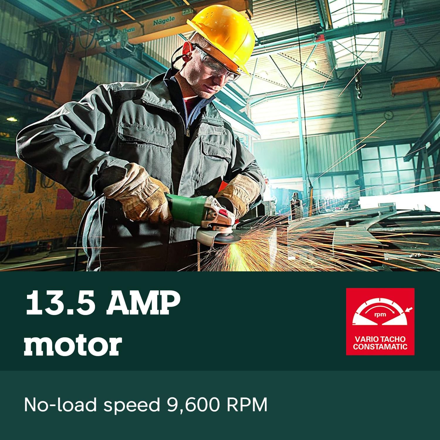 Metabo 6-Inch Angle Grinder | 13.5 Amp | 9,600 RPM | Electronics | Non-locking Paddle Switch | WEP 15-150 Quick - Image 5