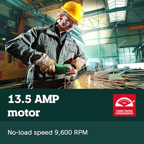 Metabo 6-Inch Angle Grinder, 13.5 Amp, 9,600 RPM, Electronics, Non-locking Paddle Switch, Made in Germany, WEP 15-150 Quick, 600488420, Green - Image 4