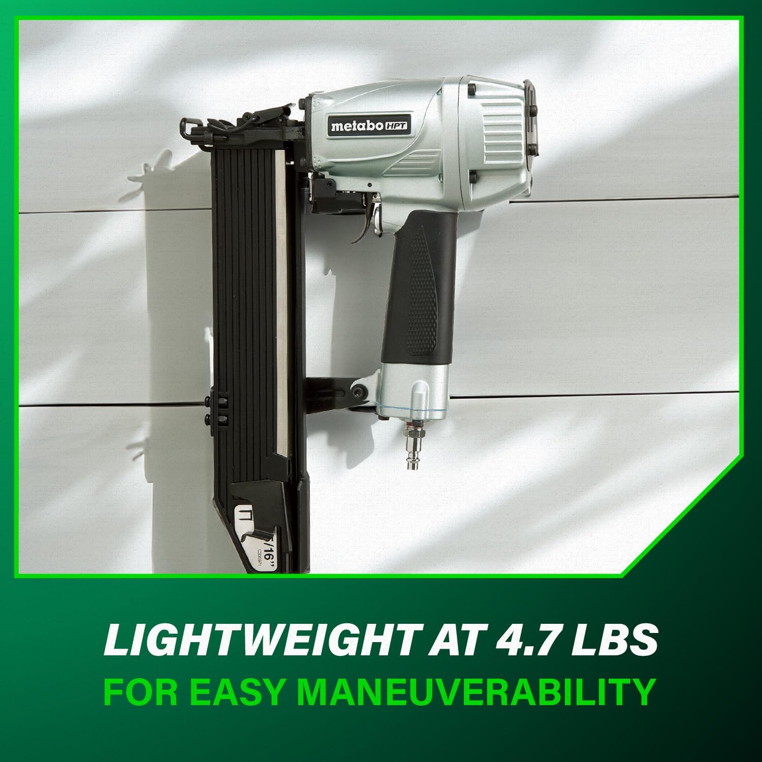 Metabo HPT 15/16-Inch Wide Crown Stapler, Pro Preferred Brand of Pneumatic Nailers, 16 Gauge, 5/8-Inch to 2-Inch Staples, Construction Stapler for Wire Lathing, Housewrap & Roofing Materials, N5021A - Image 9