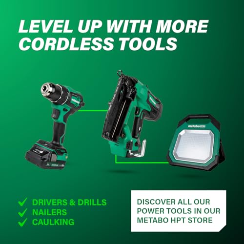 Metabo HPT 18V MultiVolt Cordless 10,000 Lumen LED Work Light, 15 Settings Adjustable Brightness, Portable Work Light with USB Charging Port, Water & Dust Resistant, Tool Body Only, UB18DDQ4 - Image 9