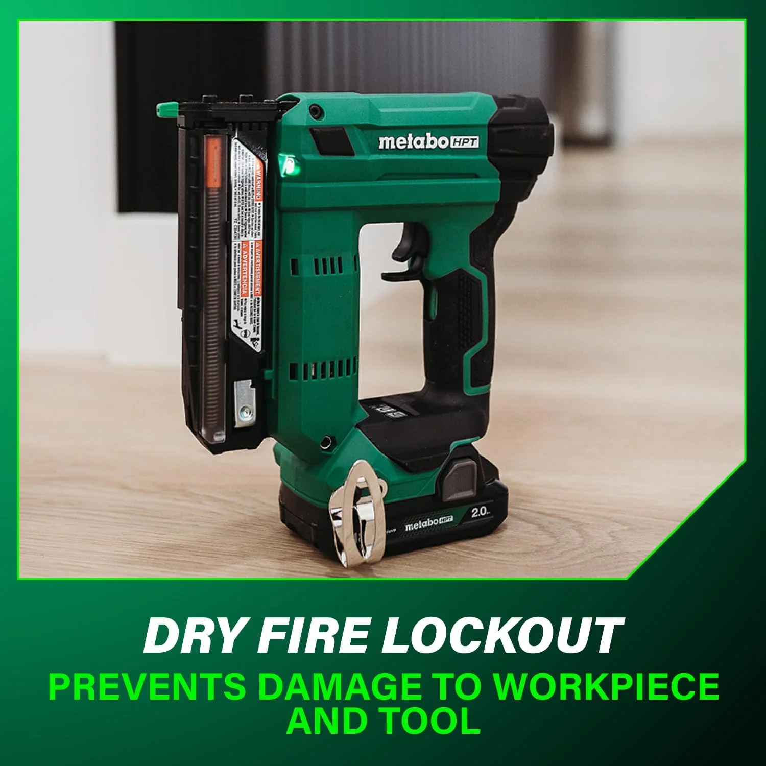 Metabo HPT 18V MultiVolt Cordless 23-Gauge Pin Nailer Kit | Includes Battery and Charger | Double Trigger for Maximum Safety | One Piece Nose Structure | Dry Fire Lockout | NP1835DA - Image 10