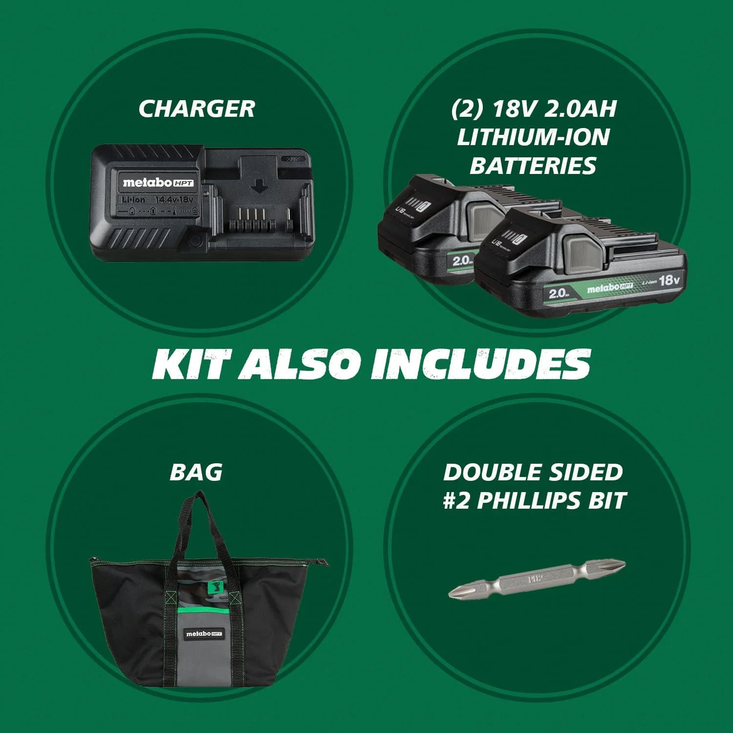 Metabo HPT 18V Multi-Volt Cordless Driver Drill Kit | 620 in-lbs. of Torque | DS18DEX - Image 7