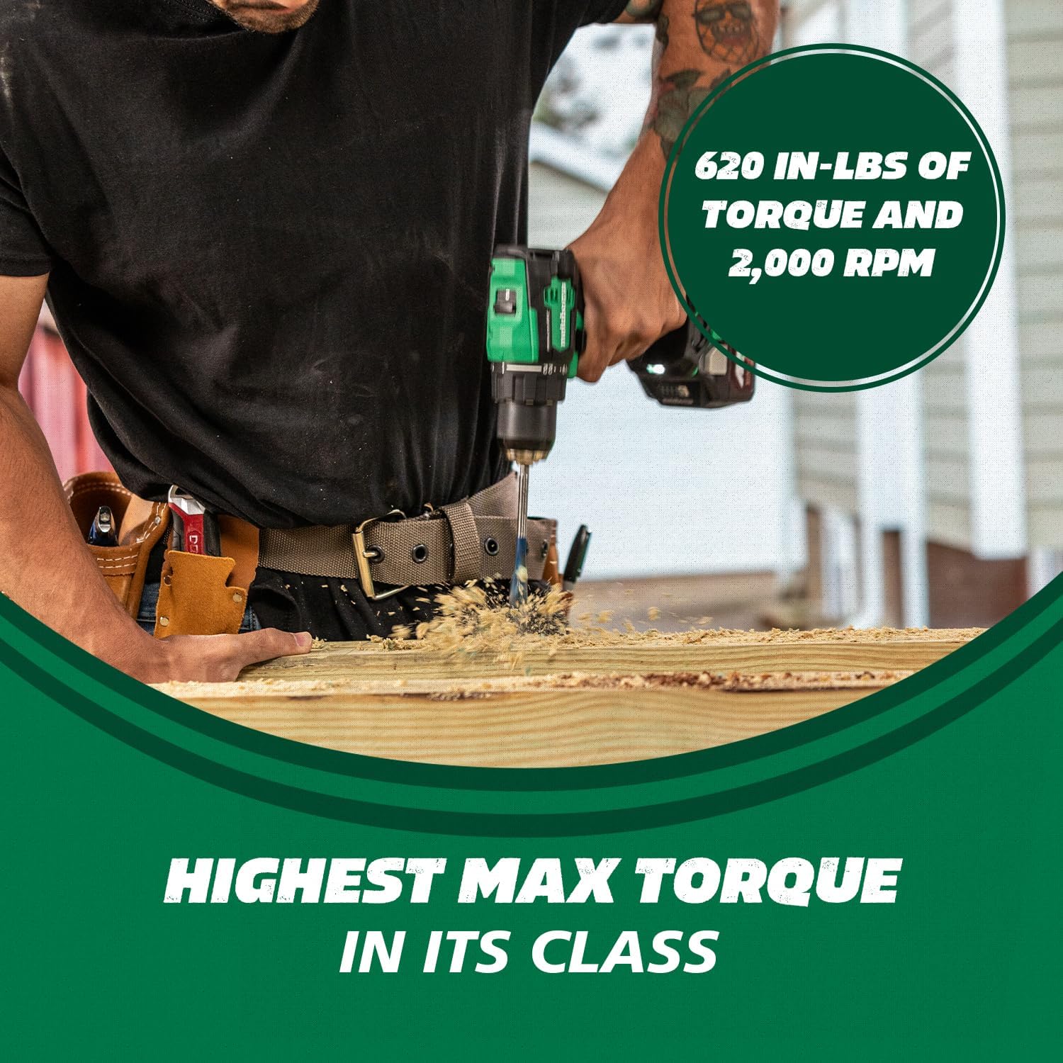 Metabo HPT 18V Multi-Volt Cordless Driver Drill Kit | 620 in-lbs. of Torque | DS18DEX - Image 9