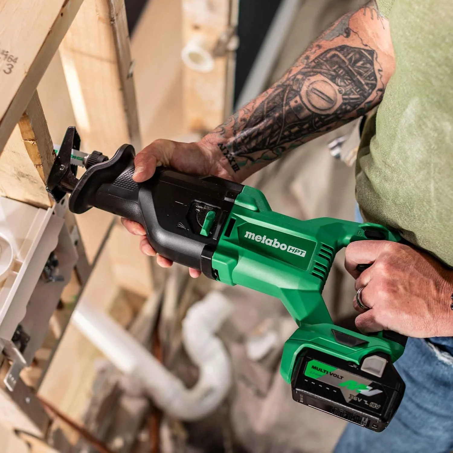 Metabo HPT 18V Multi-Volt Cordless Reciprocating Saw | CR18DBQ4 (Bare Tool) - Image 9