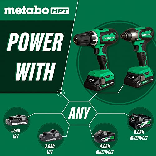 Metabo HPT 18V Multi-Volt Hammer Drill and Impact Driver Combo Kit | Cordless | 2-2.0Ah Li-Ion Batteries w/Fuel Gauge | Lifetime Tool Warranty | KC18DFX - Image 4