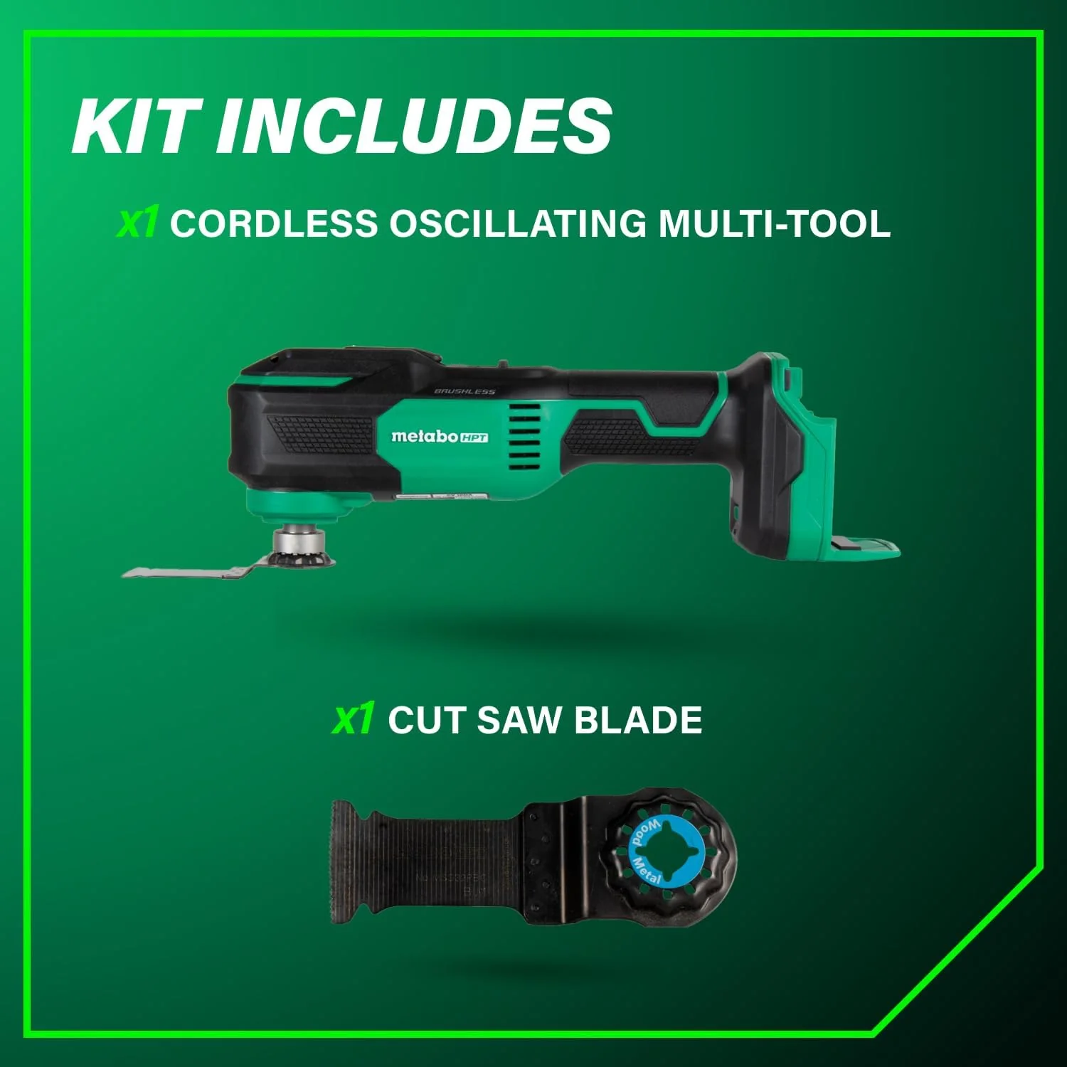 Metabo HPT 18V MultiVolt Cordless Oscillating Multi-Tool, Low Vibration Design, Universal Tool Design, 6 Speed Settings, User Vibration Protection, Starlock, Tool Body Only, CV18DAQ4 - Image 9