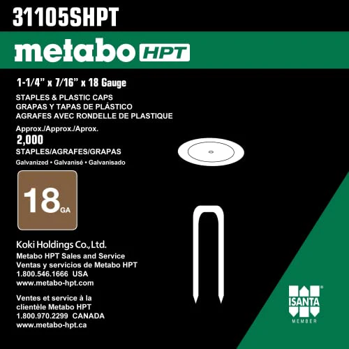Metabo HPT 1-1/4in x 18 Gauge Staples and Plastic Caps 2000pk - Image 3