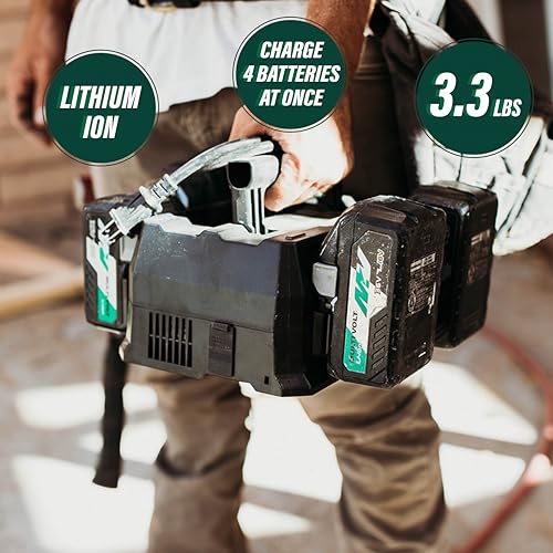 Metabo HPT 4-Port Battery Charger, 36V/18V, Slide-Style Batteries, Rapid Charging Time, Selectable Charging Modes, 2 USB Ports, 2 AC Outlets (UC18YTSL) - Image 2