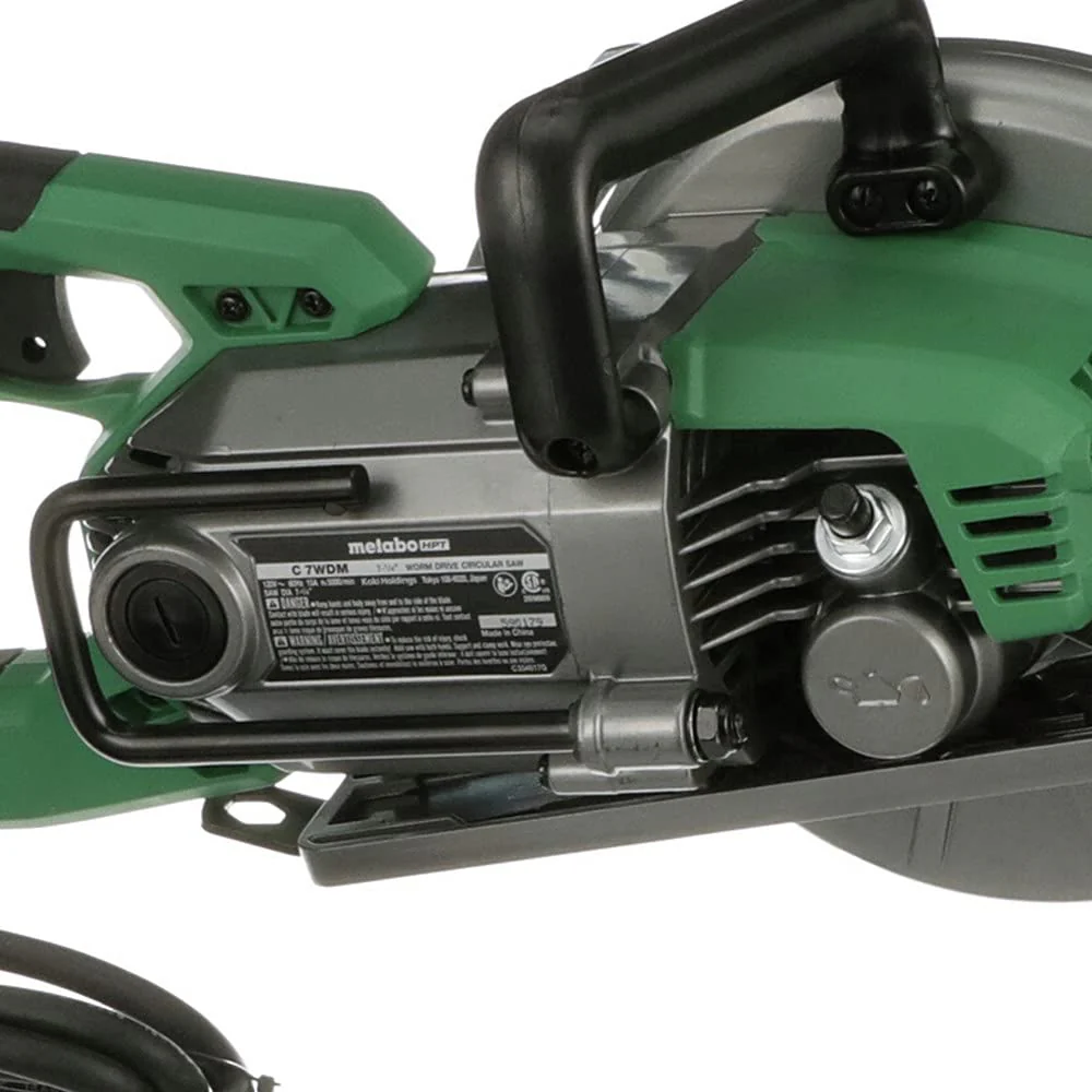 Metabo HPT Circular Saw, 7-1/4-Inch, Worm Drive, 15 Amp Motor, Includes 7-1/4-Inch 24T VPR Framing Blade (C7WDM) - Image 5