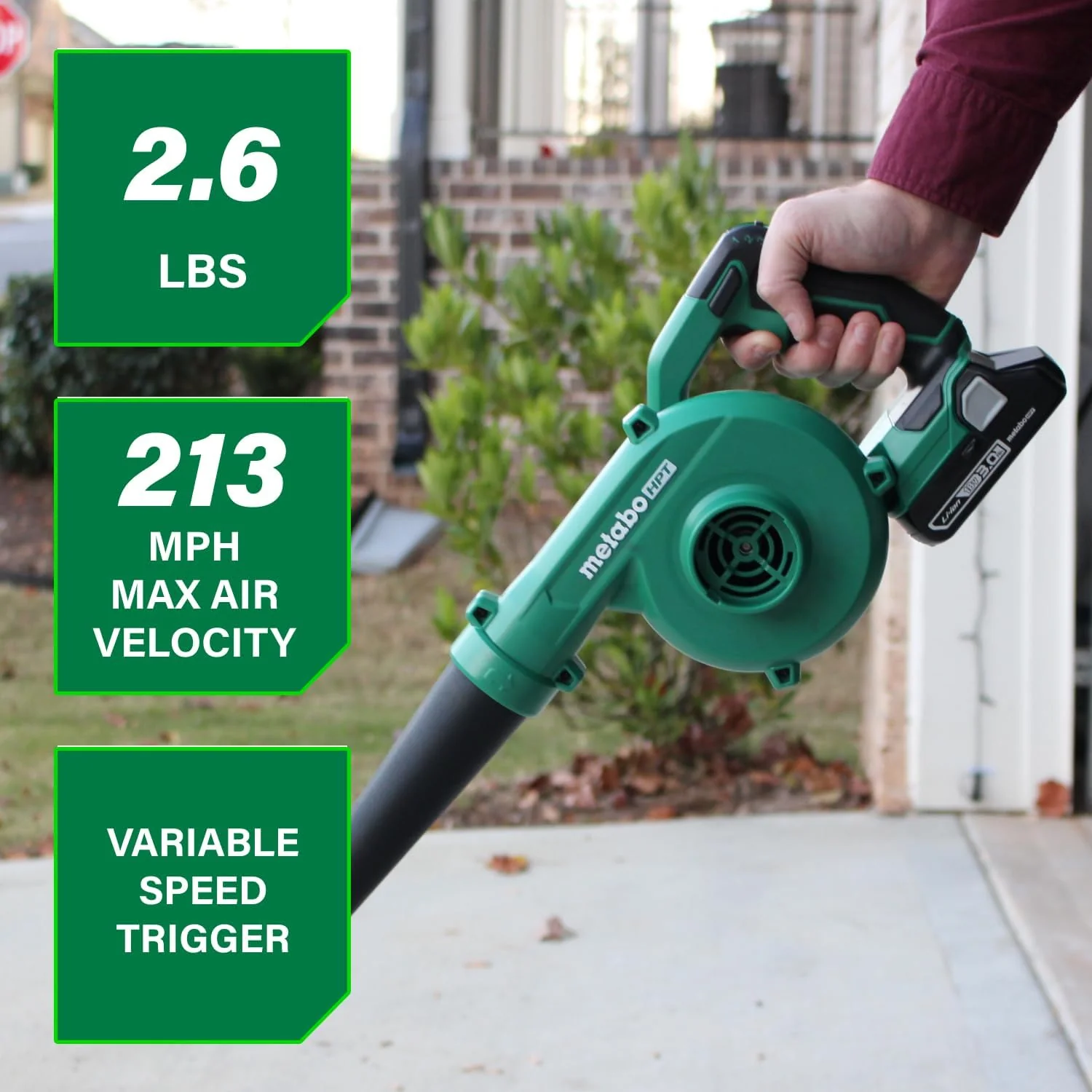 Metabo HPT RB18DCQ4 18V MultiVolt Cordless Compact Blower, Powerful 124 CFM Air Volume, Maximum Air Velocity 213 MPH, Lightweight Design, Variable Speed Trigger, Lock-On Switch, Tool Body Only - Image 5