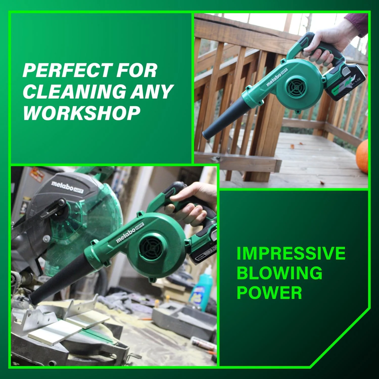 Metabo HPT RB18DCQ4 18V MultiVolt Cordless Compact Blower, Powerful 124 CFM Air Volume, Maximum Air Velocity 213 MPH, Lightweight Design, Variable Speed Trigger, Lock-On Switch, Tool Body Only - Image 7