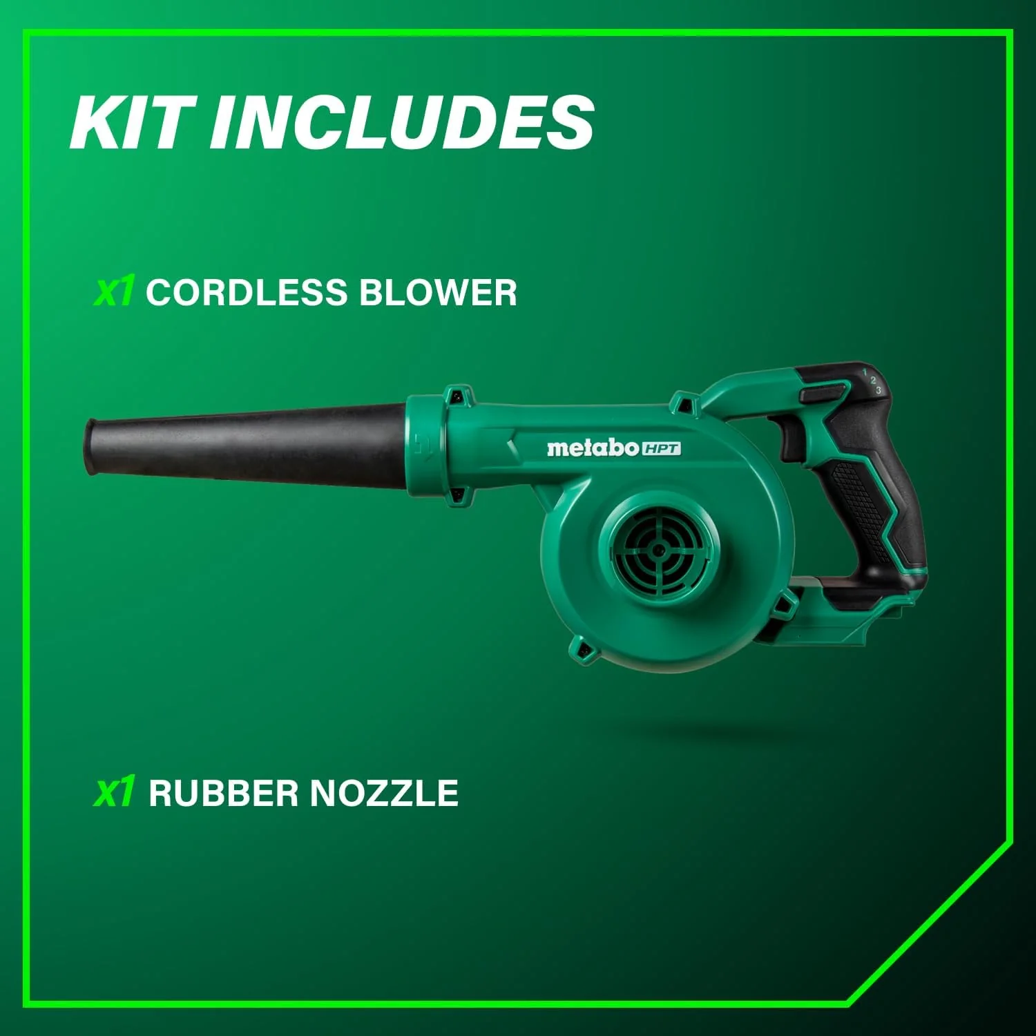 Metabo HPT RB18DCQ4 18V MultiVolt Cordless Compact Blower, Powerful 124 CFM Air Volume, Maximum Air Velocity 213 MPH, Lightweight Design, Variable Speed Trigger, Lock-On Switch, Tool Body Only - Image 8