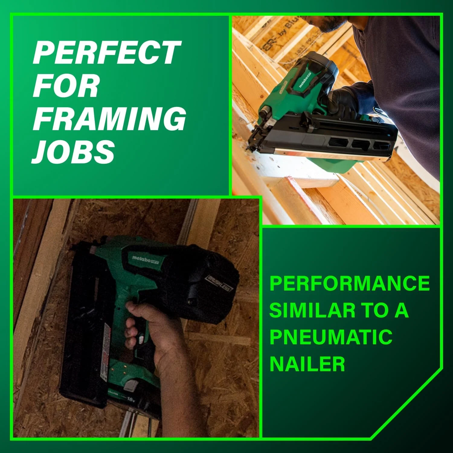 Metabo HPT Cordless 18V MultiVolt Framing Nailer Kit Accepts 2-Inch to 3-1/2-Inch Clipped & Offset Round Paper Nails 1-18V 4.0Ah Li-Ion Battery w/Fuel Gauge Lifetime Tool Warranty NR1890DCST - Image 5